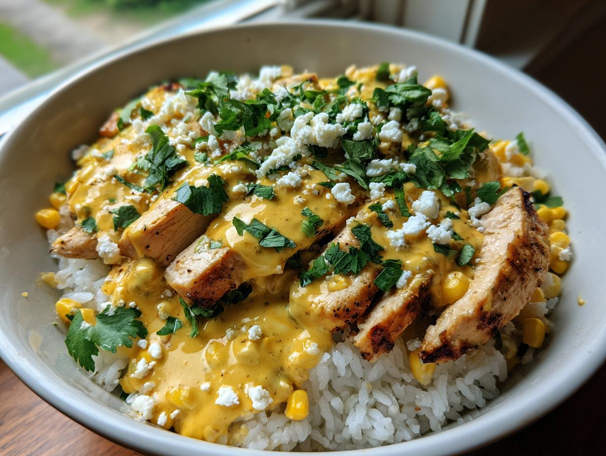 Street Corn Hähnchen Reis Bowl - Featured