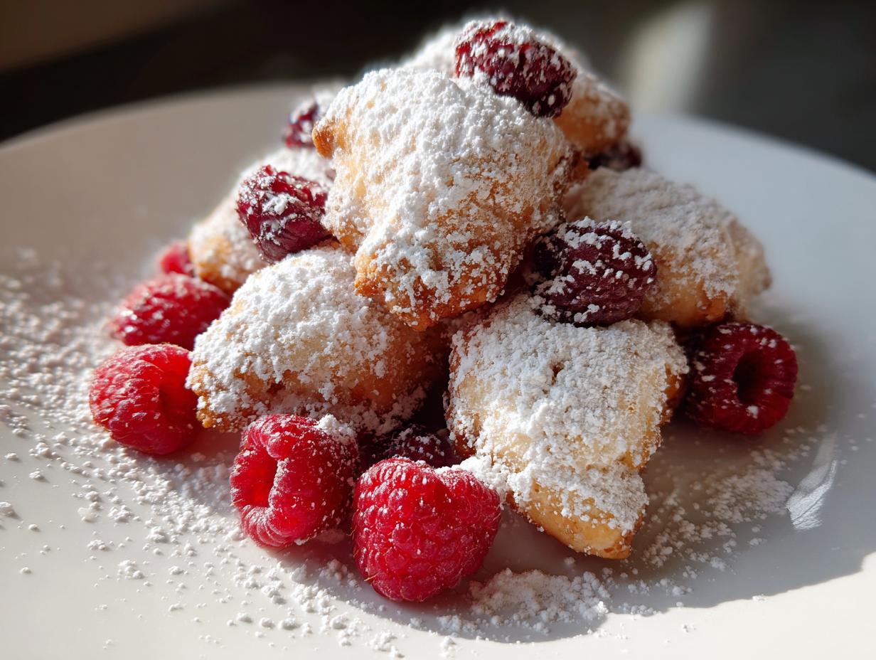 Vanillekipferl Dessert mit Himbeeren - Featured