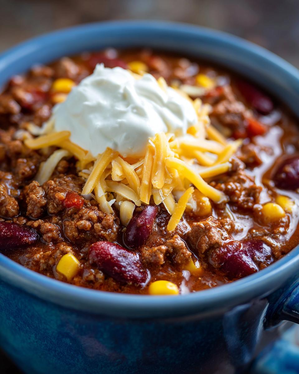 Nahaufnahme einer Schüssel Taco-Suppe, garniert mit saurer Sahne und geriebenem Käse.