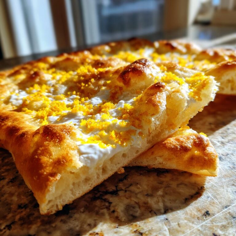 Nahaufnahme von knusprigem HEISSLUFTFRITTEUSE LANGOS, belegt mit weißer Creme und gelben Streuseln.